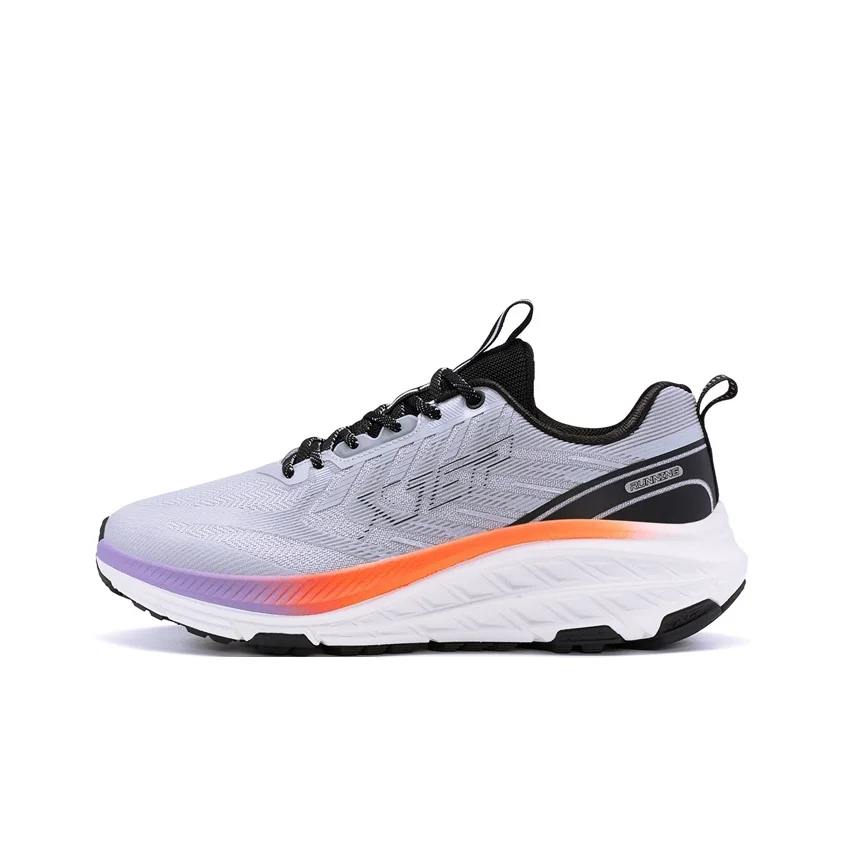 XTEP Kunwu 2.0 Fabric Cushioning Slip Resistant Abrasion Resistant Low top Running Shoes Men's Gray Black 977419110003//