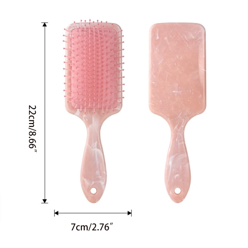 652F Marmer Patroon Paddle Haarborstel Detangling Haarborstel Massage Hoofdhuid Styling Tool voor Vrouwen Mannen Recht Krullend