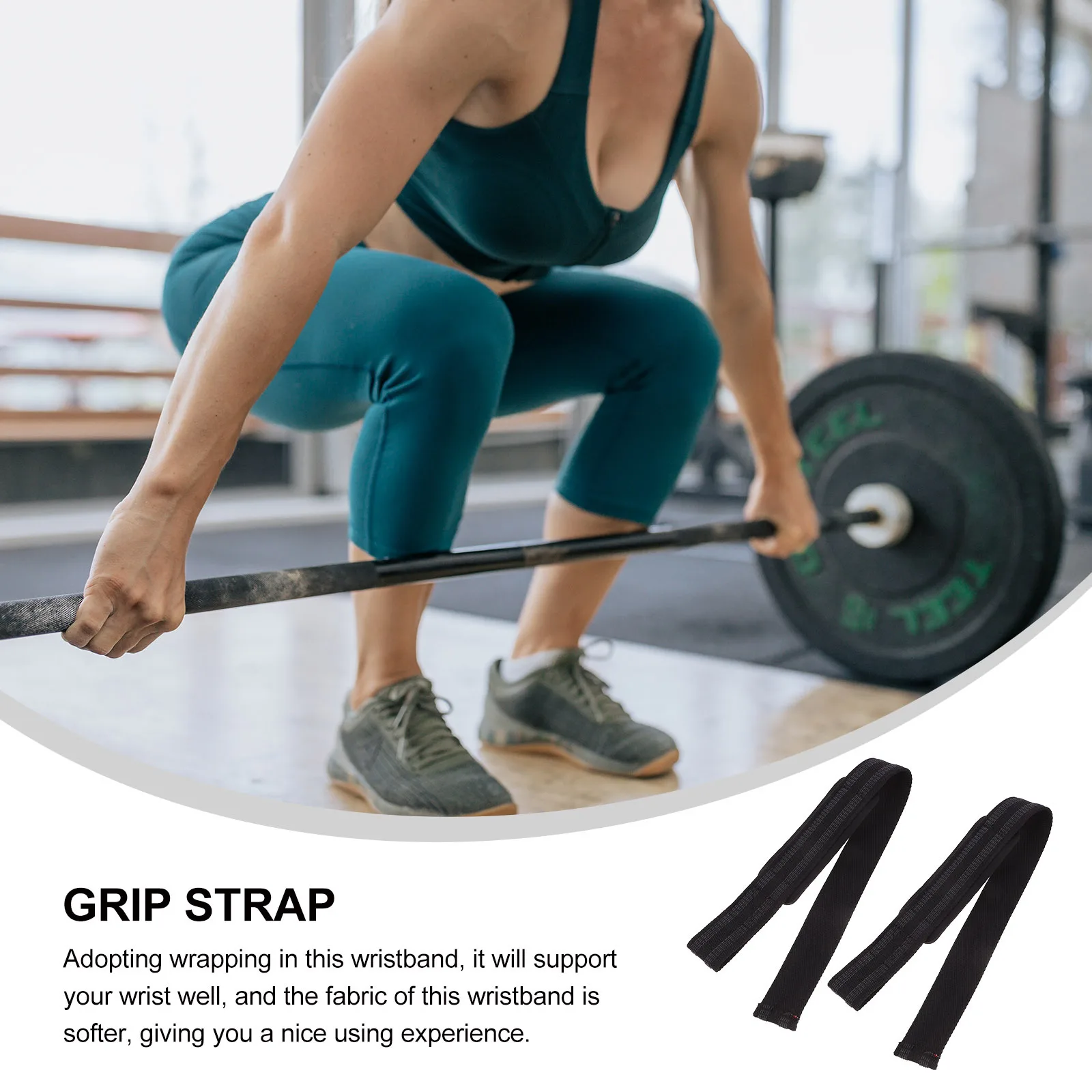 2Pcs Fitness Wrist Wrap Anti-Slip Weightlifting Grip Strap for Gym Workout Deadlift Support Training Grip Strap