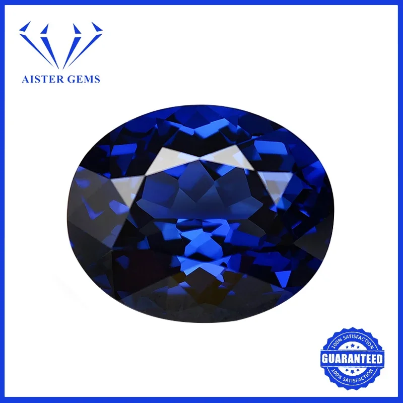 Top Lab Grown Sapphire Gemstone Oval Cut Royal Blue Synthetic Sapphire Stone With AGL Certificate