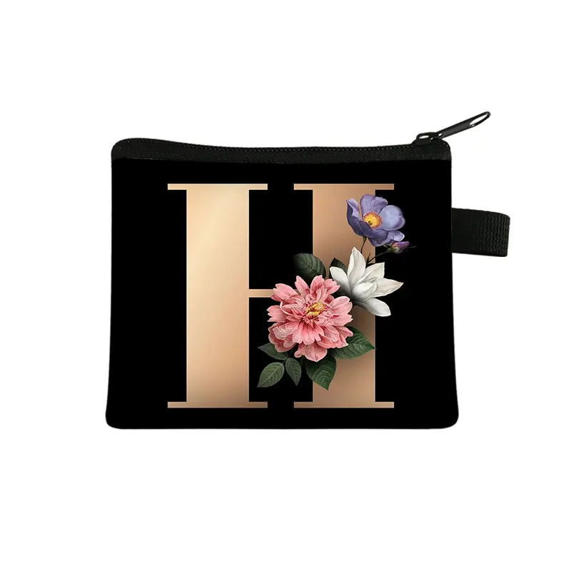 Bolsa de luxo feminina bolsa de moedas A-Z alfabeto carteiras femininas meninas bolsas de festa de noiva saco de dinheiro titular do cartão chave caso chave