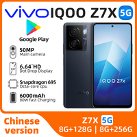 VIVO iQOO Z7X 5G Snapdragon 695 6.64inch Cell Phone LCD 6000Mah 80W Super Charge 50MP Camera Android 13 used phone