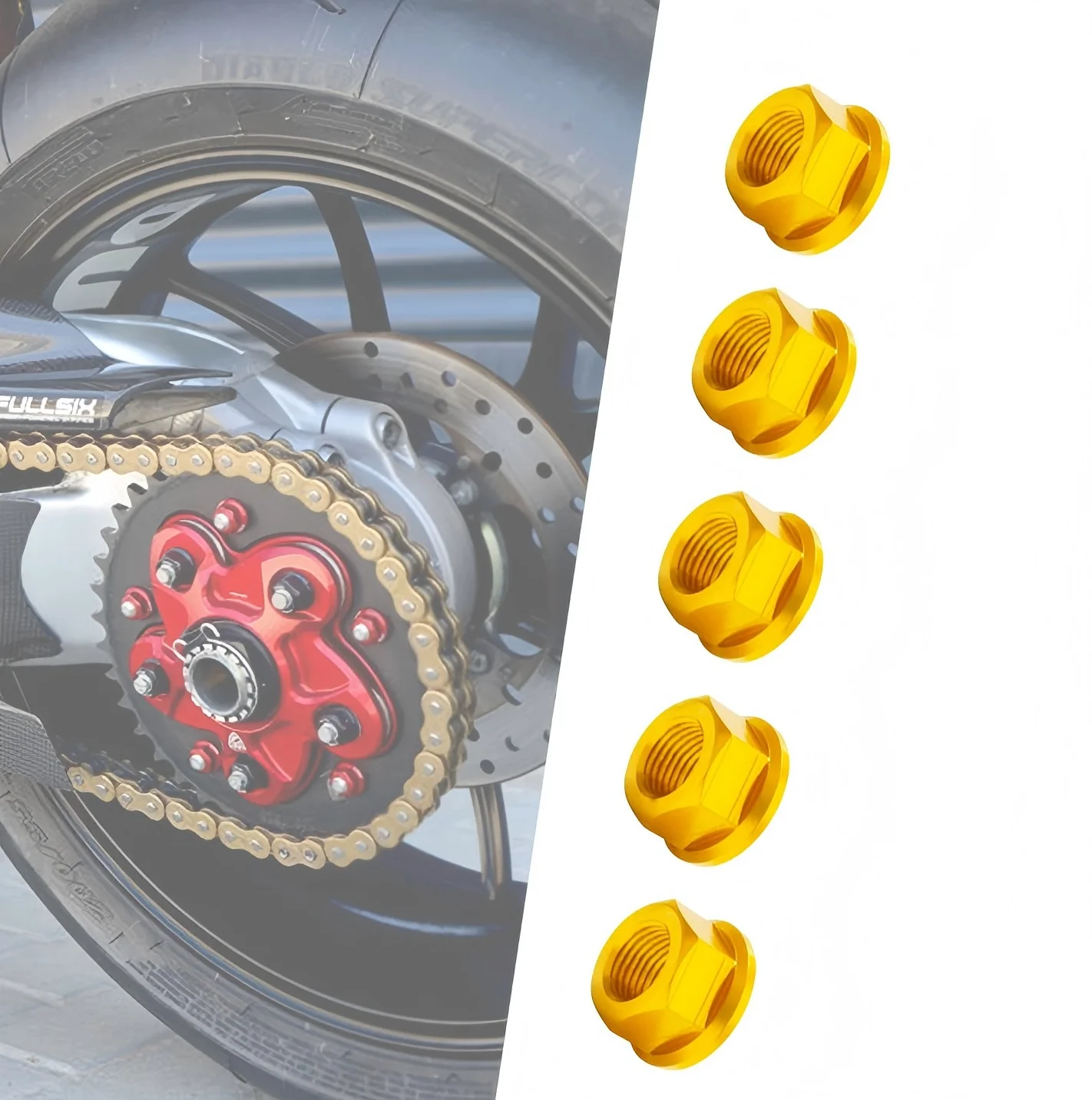 Аксессуары для мотоциклов, гайки задней звездочки M10 * 1,0 для Ducati SBK 848 EVO и Streetfighter 848 2012 2013 2014 2015