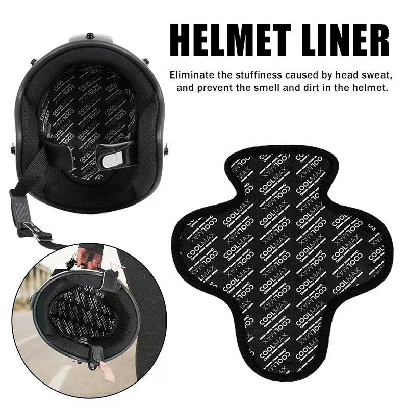 

Motorcycle Helmet Insert Liner Cap Cushion Pad Quick-drying Breathable Sweat Wicking Helmet Insulation Lining Moto Black Capacet