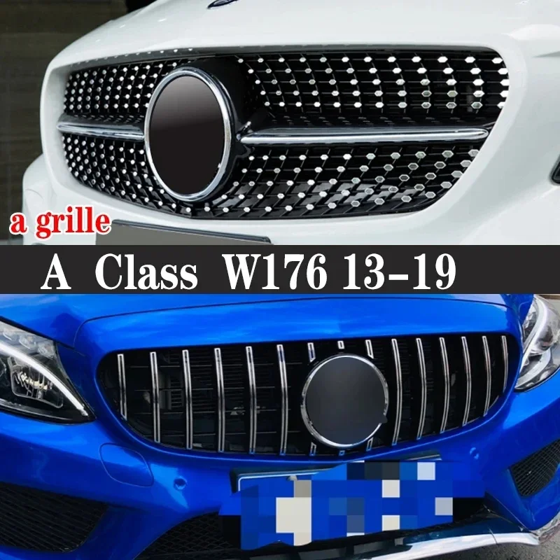 For Mercedes Benz A Class W176 A260 A200 A180 GT Style Grill Front Bumper Movement Grille  Star net  2013-2019 Car Accessories