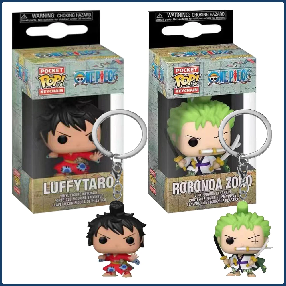 

Funko Pocket Keychain One Piece Monkey D. Luffy Roronoa Zoro Kimono Series Anime Cartoon Peripheral Pendant Doll Keychains Gifts