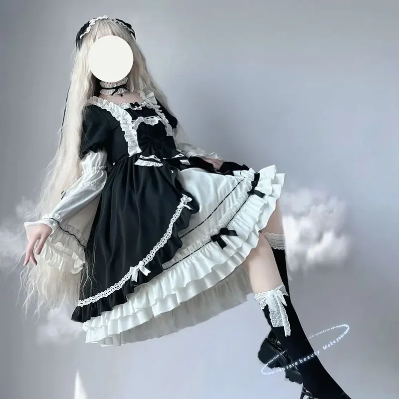 MN1 プラスサイズ 4XL 140 キロ秋ロリータドレス女性のための取り外し可能なスリーブヴィンテージ甘い蝶パーティーイブニングホリデー Vestid9 * Jy