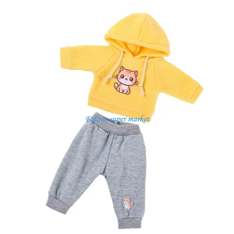 090B 43 poppenkleding sportkleding broekenset cartoon patroon reborns popaccessoires