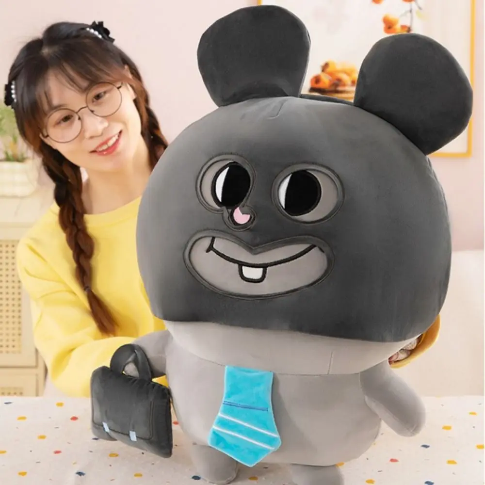 Kids Gifts Big Mouse Rat Plush Toy Backpack Grey Stuffed Mouse Doll Embracing Flowers Cartoon Animal Plush Pillow Birthday Gift