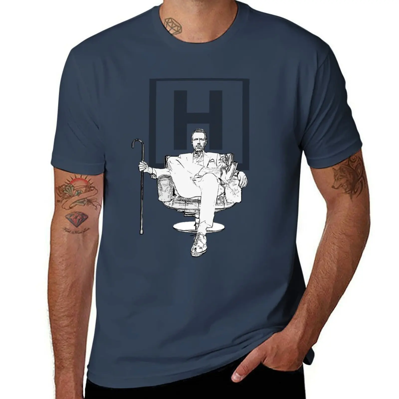 

House, MD. T-Shirt t shirts for man slim fit man t shirt cotton high quality T-Shirt