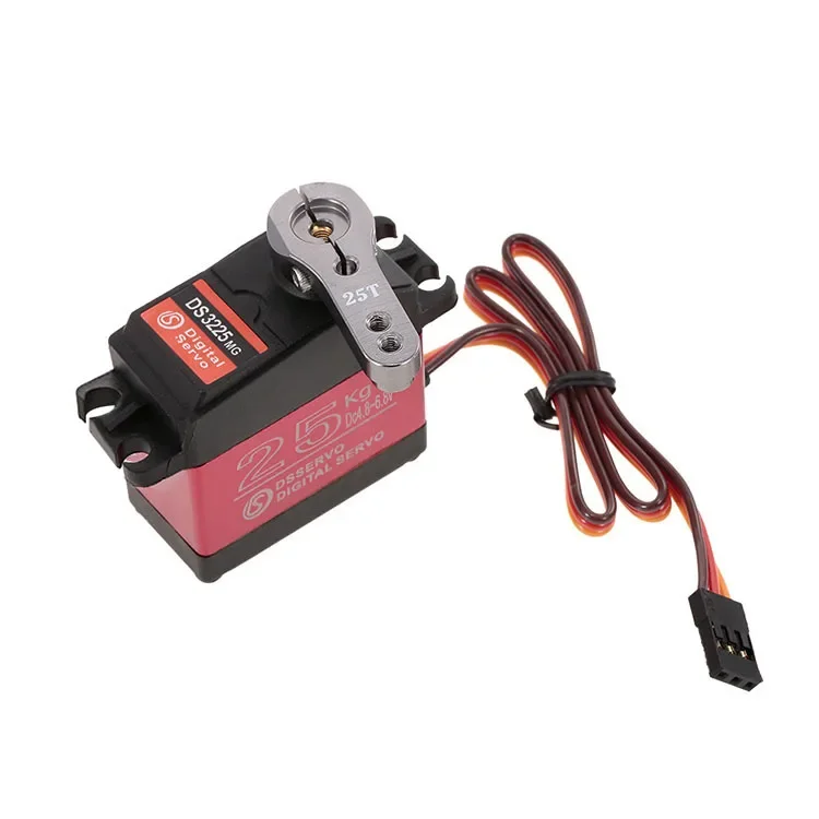 Servo Digital para Braço Robótico RC, Alto Torque, Engrenagem De Metal, Carro, Barco, Avião, Compatibilidade Forte, DS3225MG, 25kg, 180 Graus