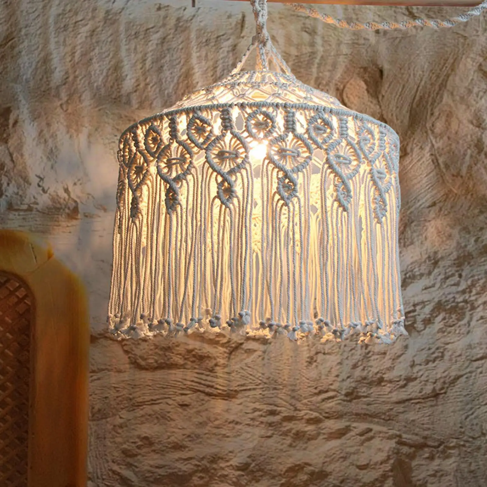 

Абажур в стиле бохо, подвесной светильник, тканый абажур с кисточкой, подвесной светильник, чехол для домашнего офиса, спальни, свадьбы, детской комнаты