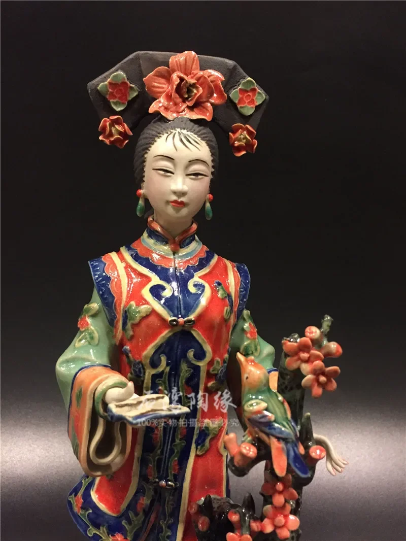 Ceramic Crafts Shiwan Doll Figures Chinese Style Ladies and Beauties Cute Living Room Home Simple and Creative Decoration