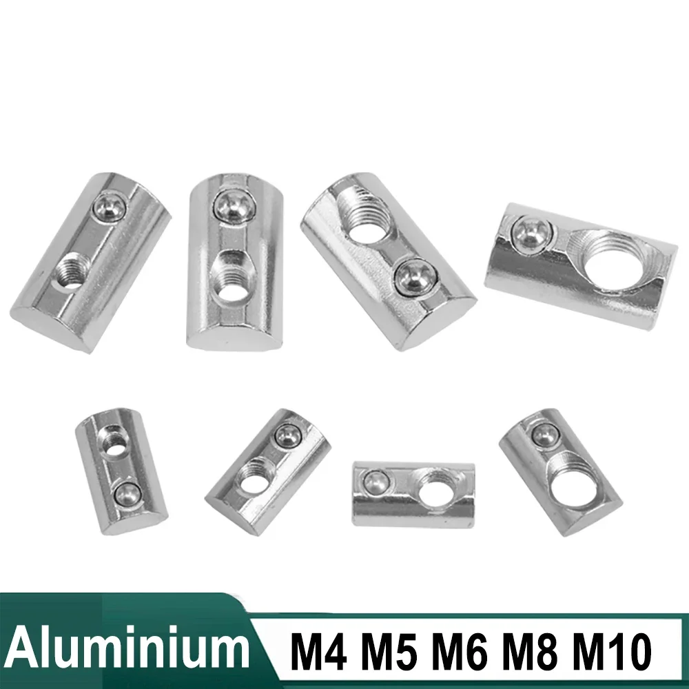 

M3 M4 M5 M6 M8 T Spring Nut Half Round Elasticity Spring Nut Block for 2020 3030 4040 4545 Aluminium Profile