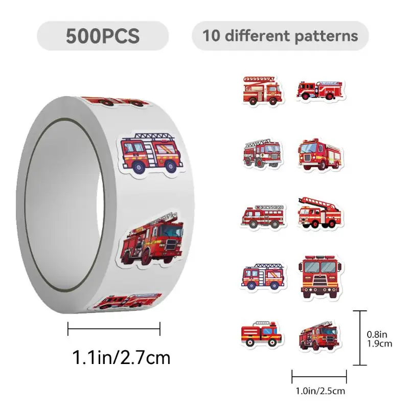 Lot de 500 autocollants de dessins animés amusants pour camion de pompiers, autocollants graffiti pour skateboard, téléphone, art communautaire.