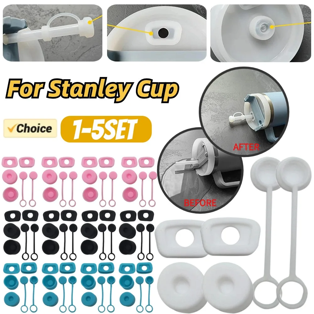 6pcs/set Silicone Spill Proof Stopper Compatible For Stanley Cup 1.0/2.0 40oz/ 30oz Tumbler Water Cup Anti Leakage Accessories