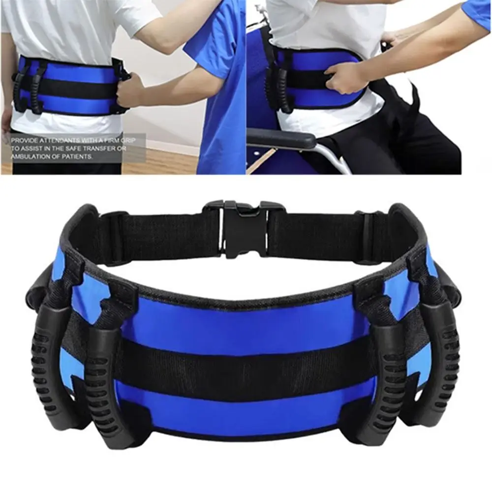 

6 Nylon Padded Handles Gait Belt for Seniors with Quick Release Buckle Adjustable Elderly Transfer Belt Safety Anti-Slip