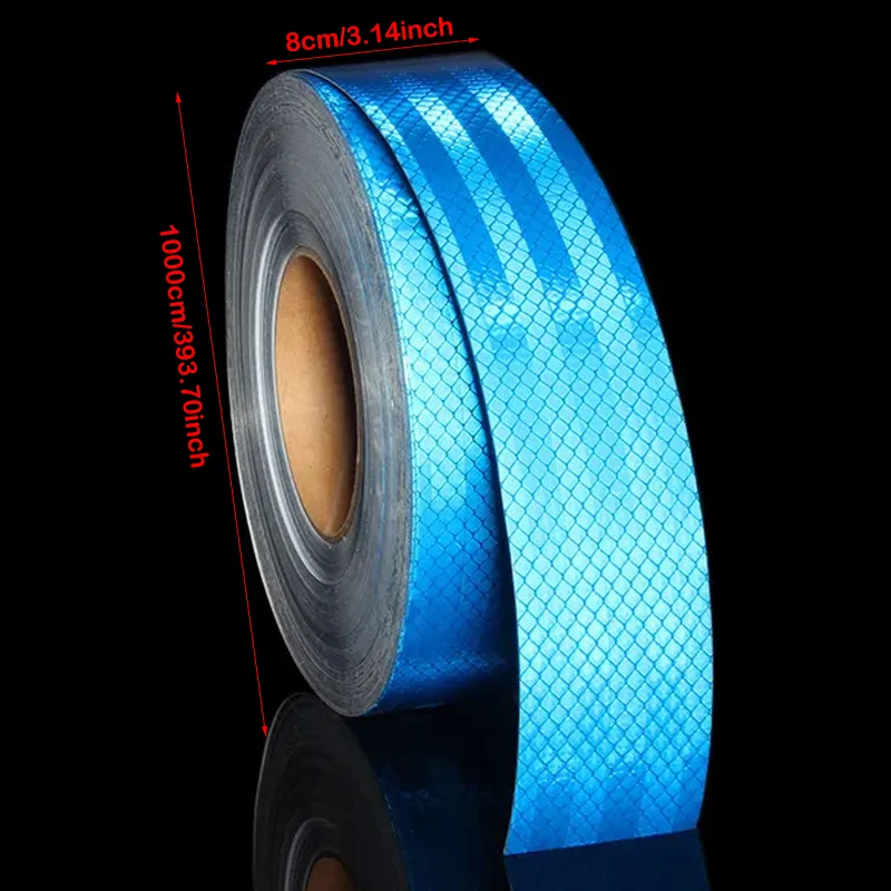 Blue Reflective Tape 1/3/10M DOT-C2 Safety Warning Sticky Road Conspicuous Sticker Waterproof Reflective Strip For Truck Van