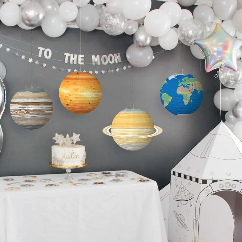 30cm 12\'\' Solar System Eight Planets Birthday Paper Ball Lampion Hanging Galaxy Lanterns Decoration Lanterns Kids Party Decor