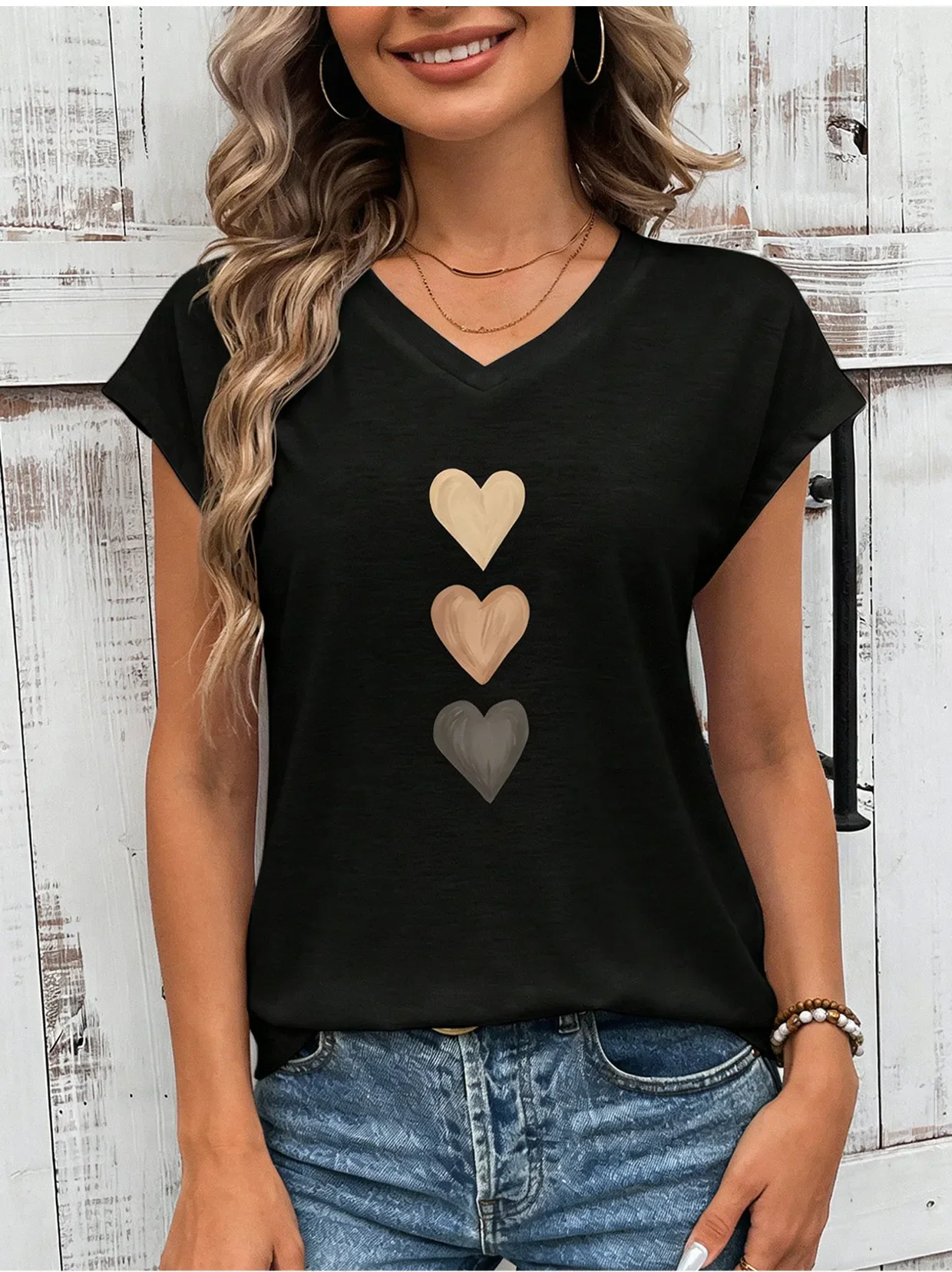 

Модная футболка с принтом для девочек, повседневная, с коротким рукавом, для дома