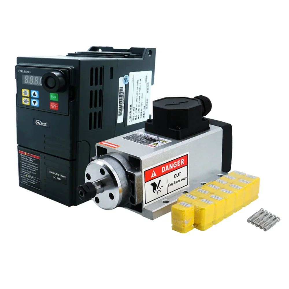 

2.2KW Air Cooled Spindle Motor ER20 220V 24000rpm CNC Lathe Spindle Set For Advertising Carving Material Wood
