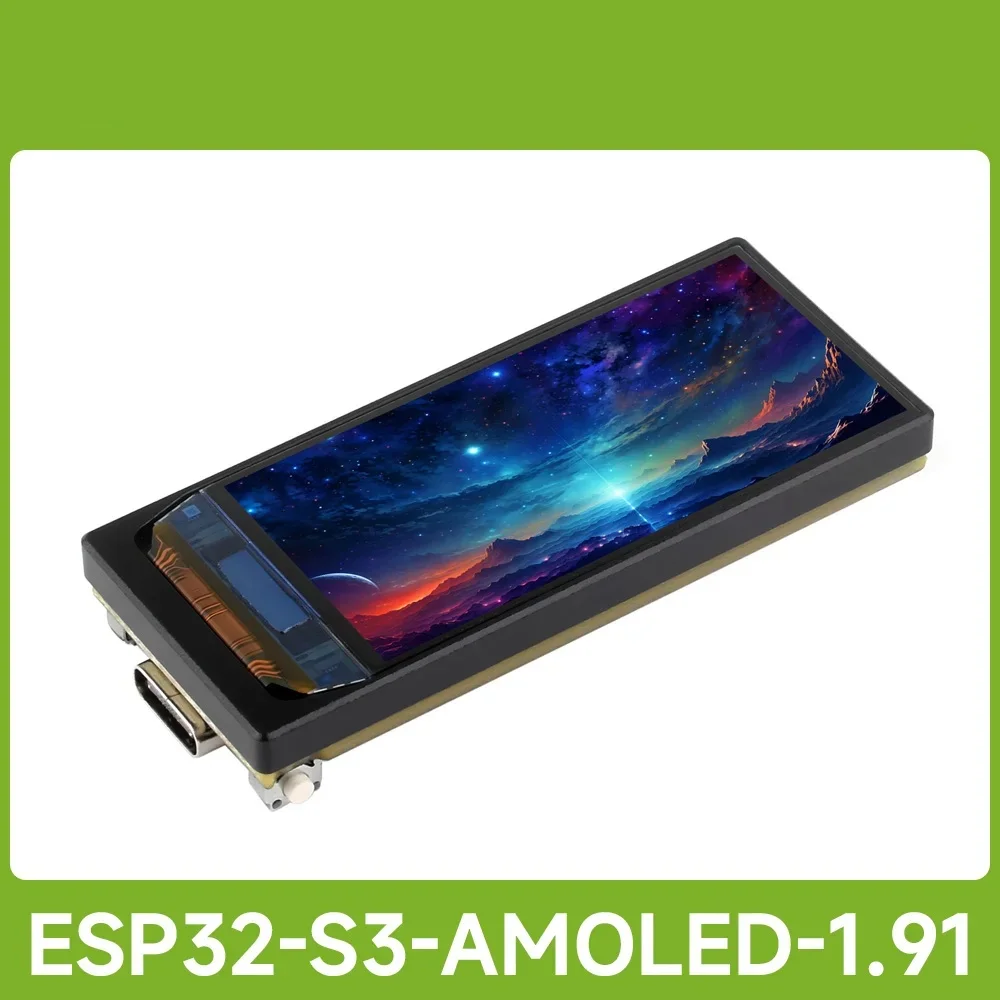 Waveshare ESP32-S3 1.91inch AMOLED Display Development Board, 240×536, 32-bit LX7 Dual-core Processor, Up to 240MHz