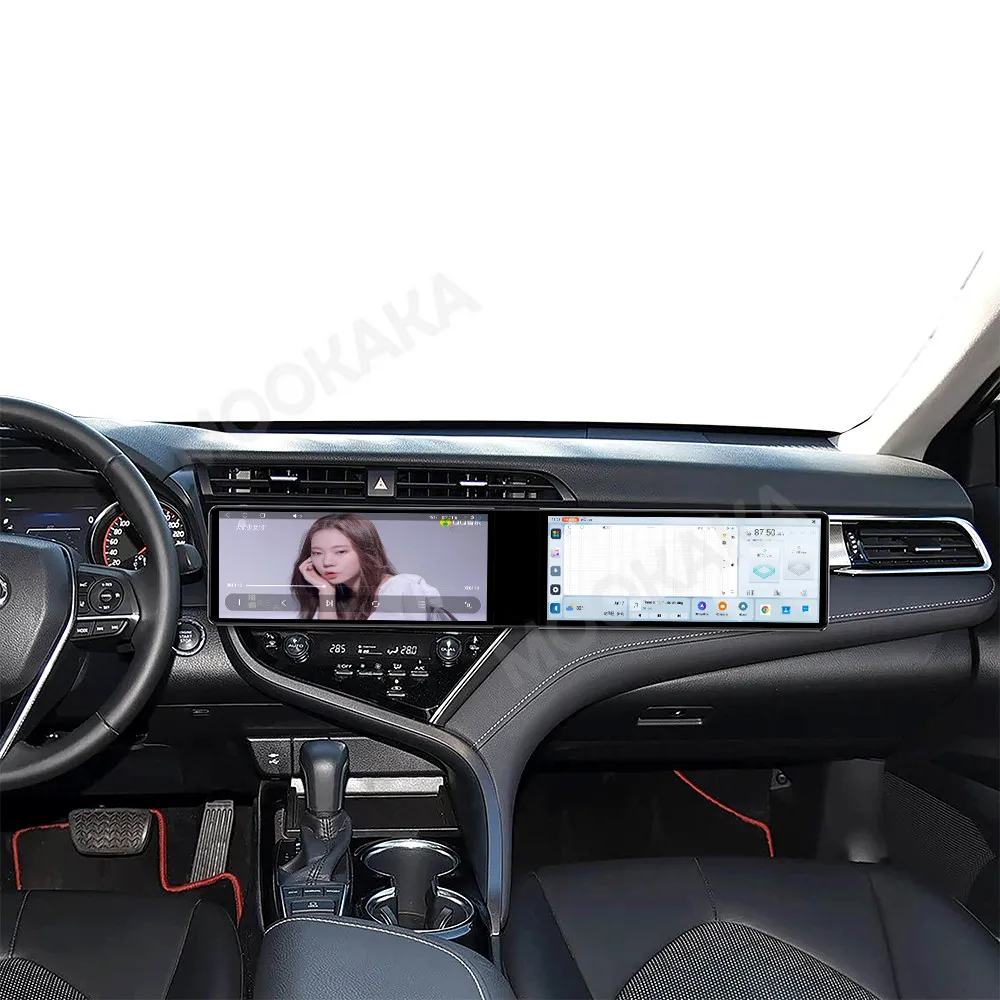 Android Auto Car Radio For Toyota Camry 2016-2019 Stereo Multimedia Player GPS Dual Screen 24.6
