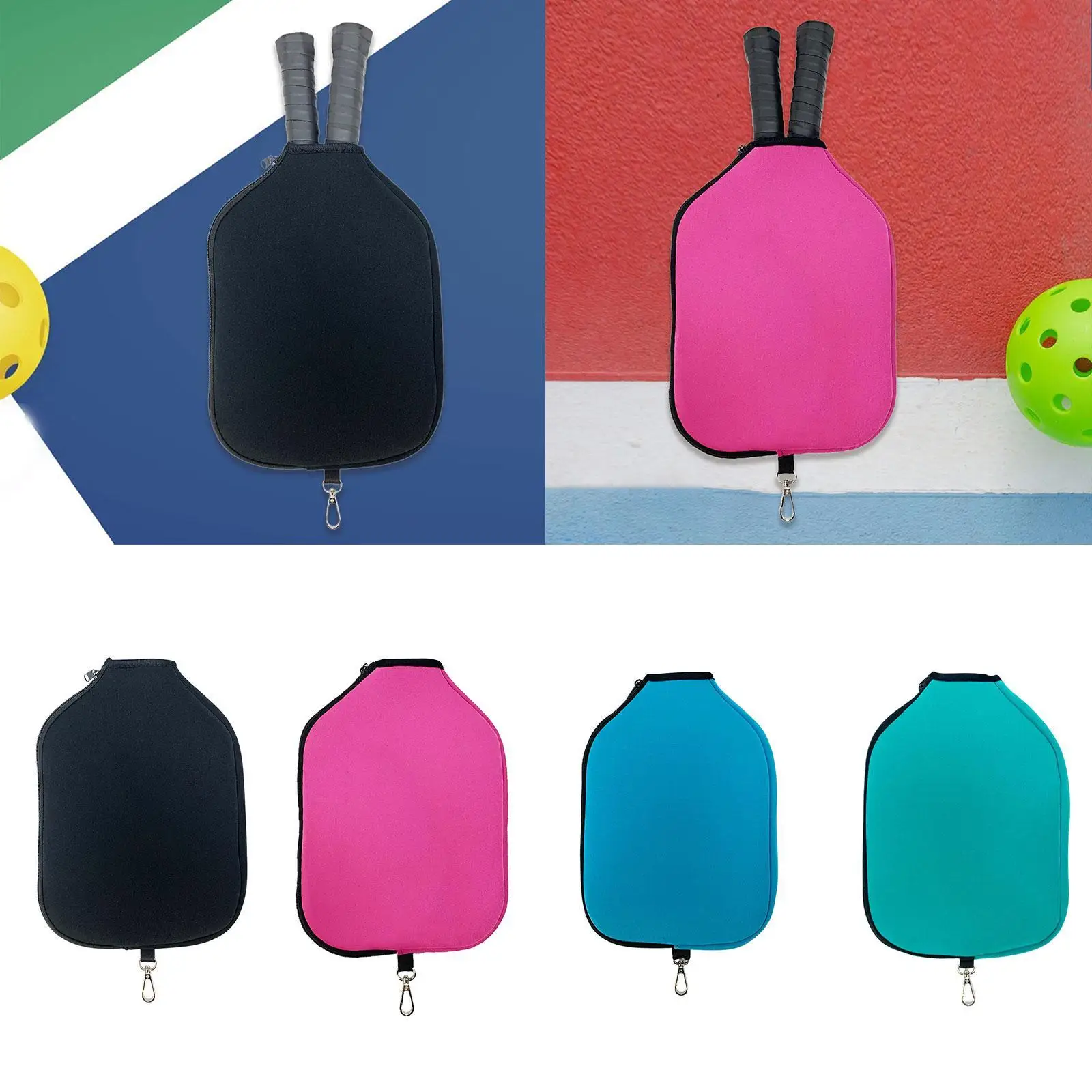 

Pickleball Racket Cover Training Pouch for 2 Paddles Gift Racket Protection