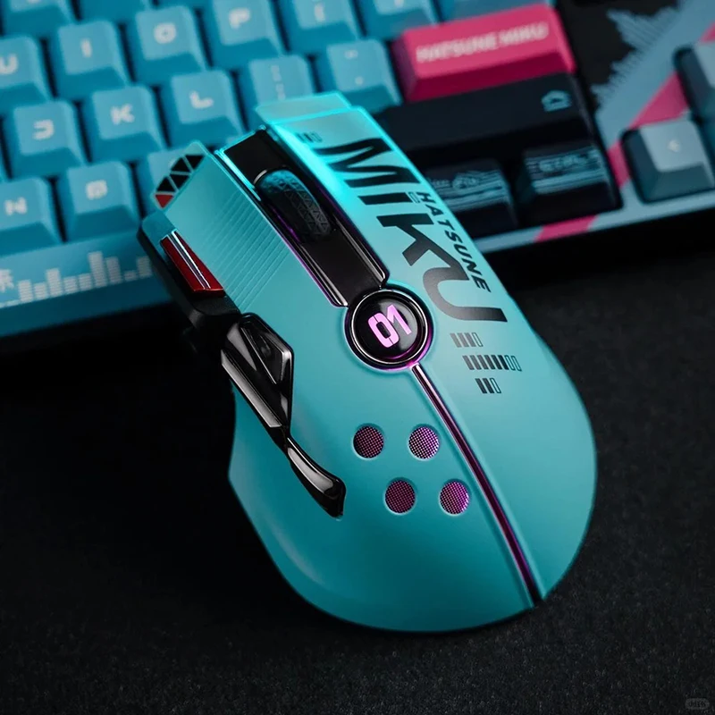 

Hot New Hatsune Miku Gaming Mouse Anime 12000dpi Mouse For Desktop Pc Computers Laptop Mouse Usb 2.4g Wireless Rgb Light Gifts