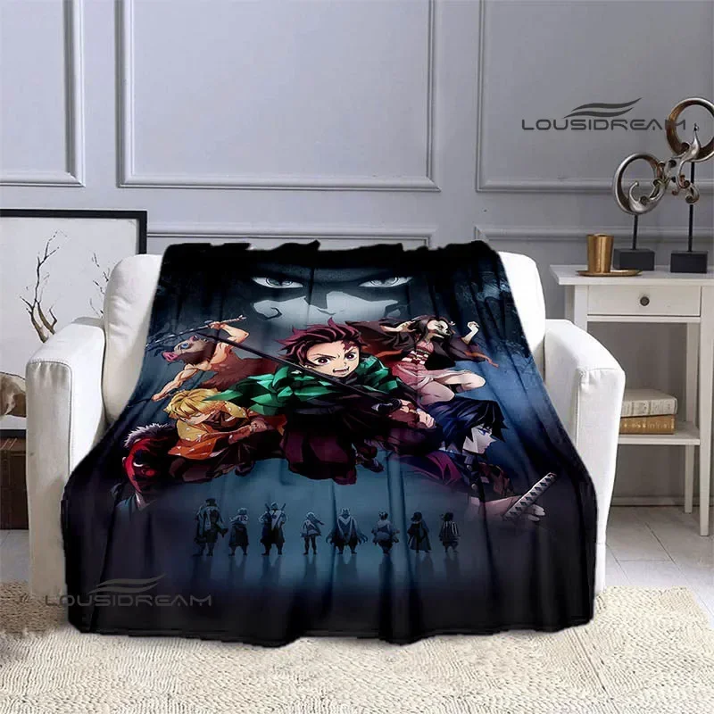 Demon Slayer Cartoon Printed blanket Kids Warm blankets Flannel Soft and comfortable blanket bed linings Birthday Gift