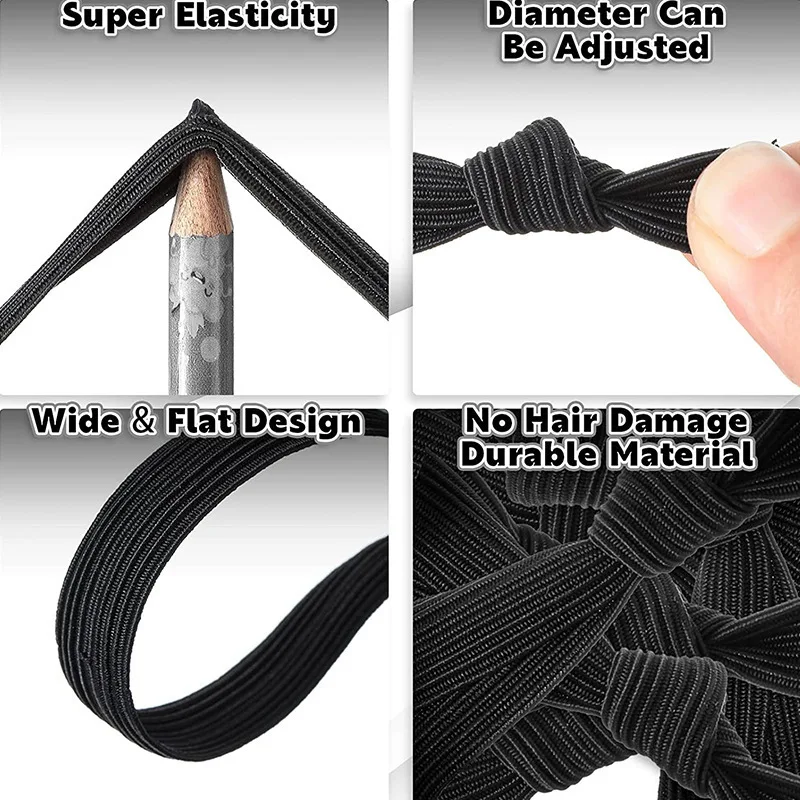 

5pcs/Universal Solid Color Knotted Hair Rope Headdress High Elastic Hair Rope Rubber Band Men And Women Hair Accessories