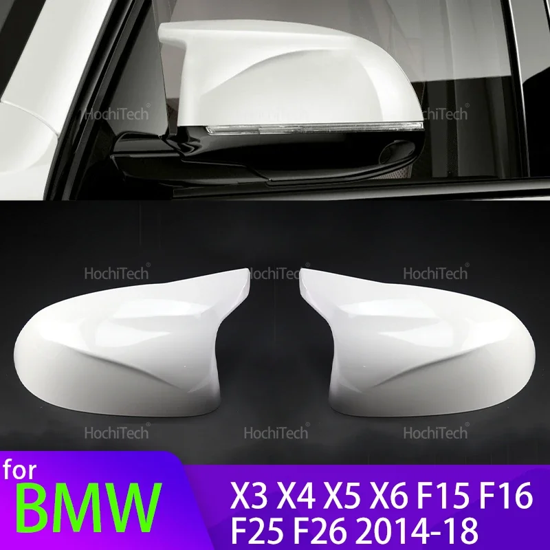 Für BMW X3 F25 X4 F26 X5 F15 X6 F16-2018 Neue Weiß Stil Schwarz Carbon Look Außen rückspiegel Abdeckung Kappe Shell