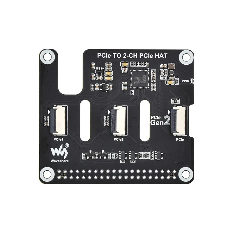 Raspberry Pi 5 PCIe To 2-CH PCIe FFC Dual PCIe HAT Expansion Board For Raspberry Pi 5