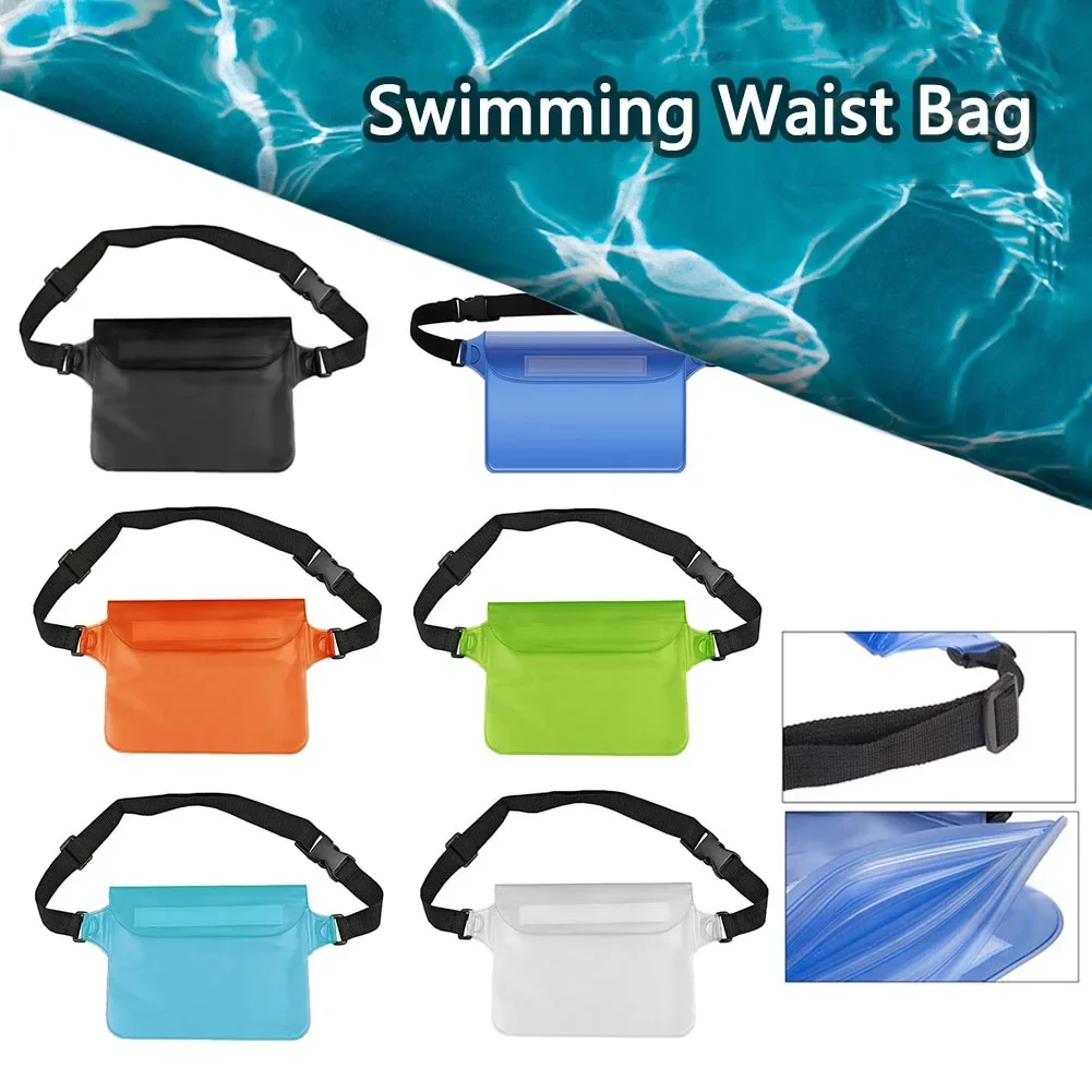

Waterproof PVC Material Dry Bag Pouch For Underwater Mobile Phone Case Outdoor Dry Bag Adjustable Waist Strap Shoulder Bags