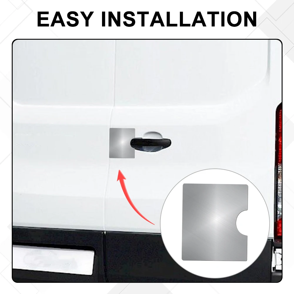 1PC For Ford Transit Custom 2012-2023 Car Rear Barn Door Security Anti Theft Plate Steel Automotive Parts