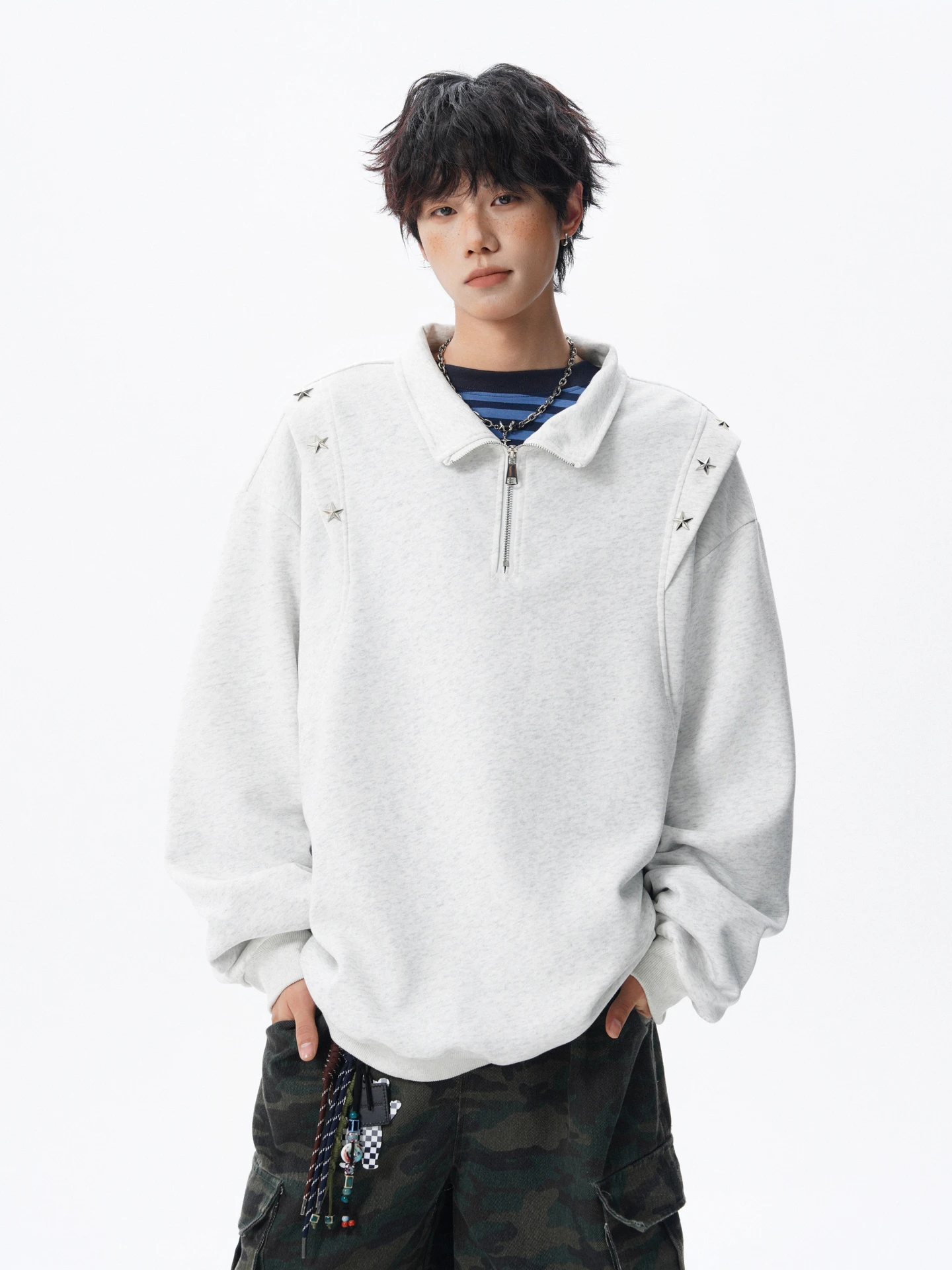 

Мужская толстовка на молнии в американском ретро-стиле, свободный крой, повседневный топ, парный образ, осенний, из смесового хлопка и полиэстера