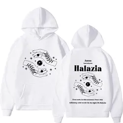 Ateez Band Halazia Hoodie impresso para homens e mulheres, moletom com capuz de lã, moda casual, pulôveres soltos, edição limitada, alta qualidade