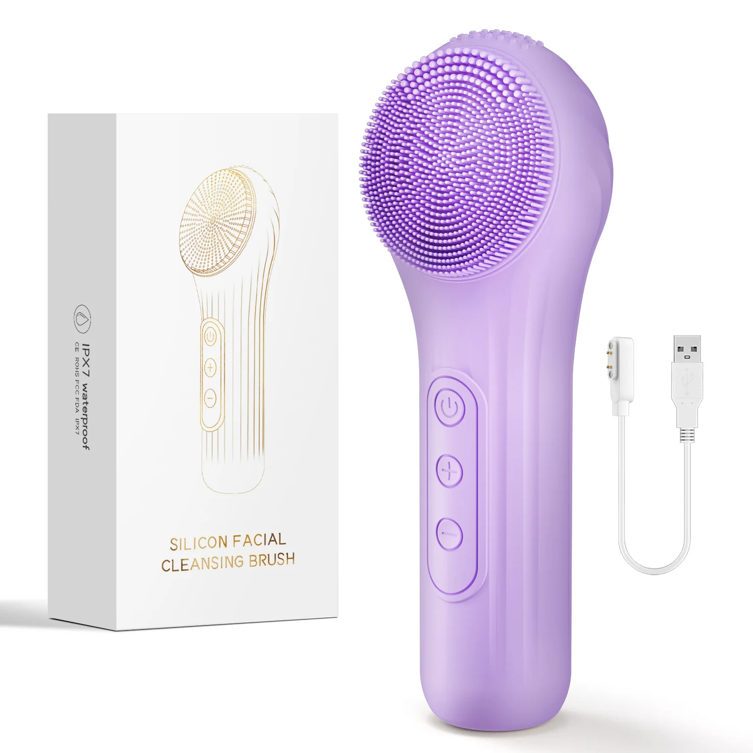 Elektrische gezichtsreinigingsborstel voor gezichtshuidverzorging Food-grade siliconen gezichtsreiniger Waterdichte magnetische oplaadscrubber