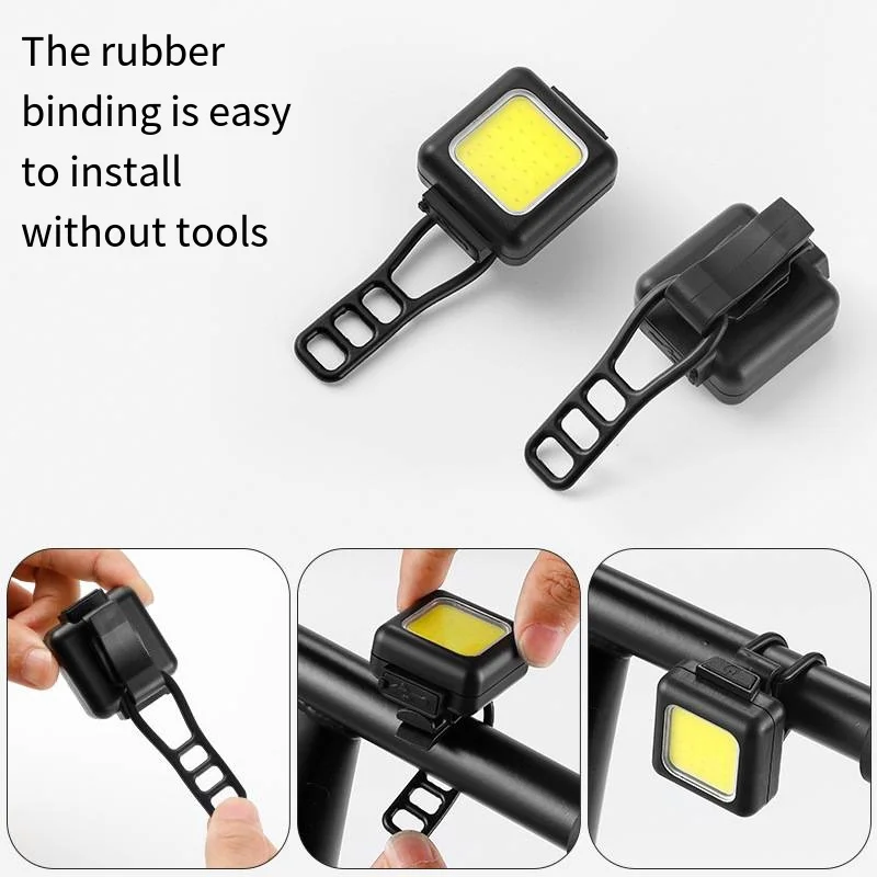 Multi-functional COB Flashlight Headlight Outdoor Portable Riding Electric Vehicle Flashlight MINI Torch Work Light