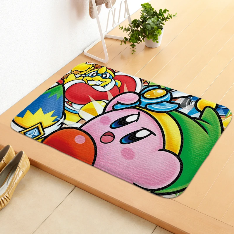 Lovely Doormat Entrance Door K-Kirbys Sleeping Room Rug Anime Carpet for Kitchen Floor Mats Front Door Veranda Floor Mat Bathmat