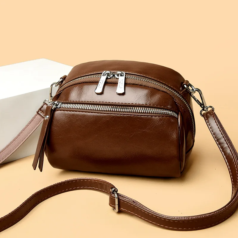 

Женская кожаная сумка через плечо с подтяжкой 202, кошелек через плечо с винтажной отделкой, элегантная универсальная сумка, изысканная и изысканная