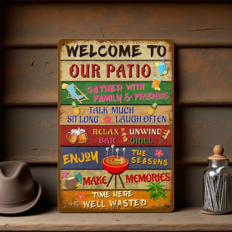 Vintage Metal Plate Tin Sign Plates Bar Retro Metal Sign Wall Art Mural Aesthetic Room Home Decor Items Poster Garage Decoration