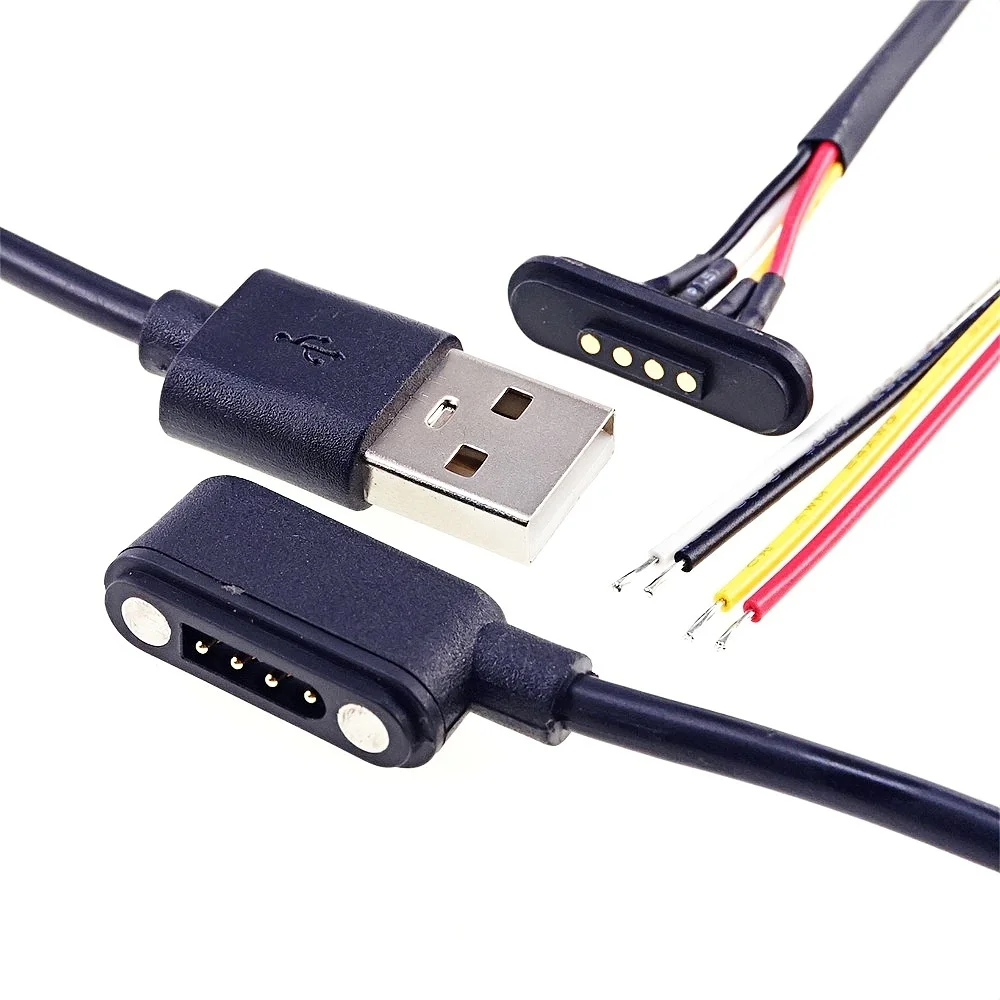 1 Paar Magnet-Pogo-Pin-Stecker 2 3 4 6 Pin 2A wasserdichtes Pogopin-Stecker-Buchse 2,54 mm USB Typ C federbelastetes DC-Stromkabel – Detail 14