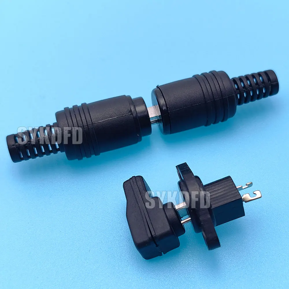 2Pin Black DIN Plug Speaker and HiFi Connector Screw Terminals Connector Power Audio Lamp Signal Plug Adapters