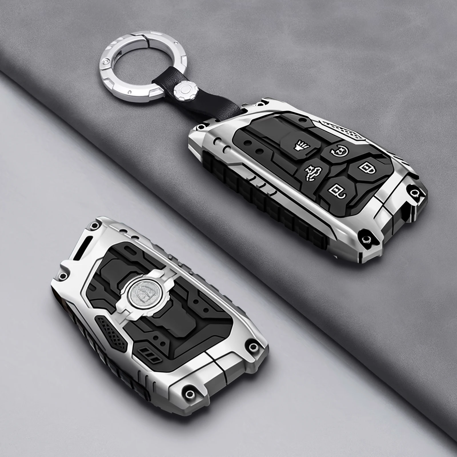 Heavy Key Fob Cover Protector Compatible with GMC Sierra1500&Chevy Silverado 1500 2022-2025,2500HD 3500HD, Keychain view 6