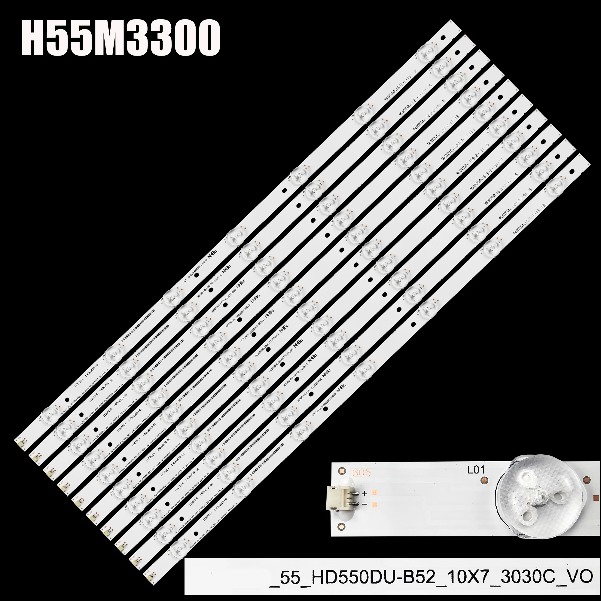 

LED backlight for H55m3300 55K3300UW 55H8C HD550DU-B52S1 55 HD550DU B52 10X7 3030C V0 H55mec3050 H55M3000 HD550DU-B52