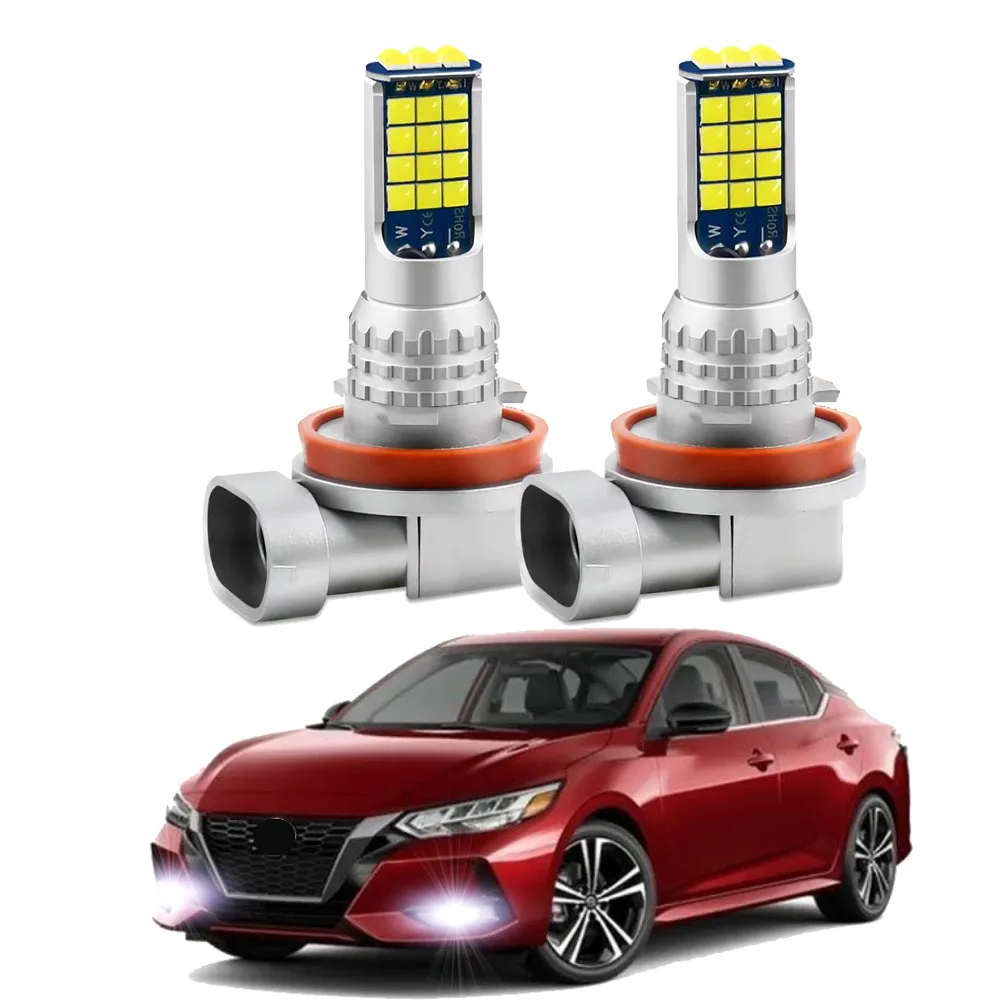 

2 шт. для Honda, подходят для Nissan Sentra 2004-2023, светодиодные противотуманные фары, передние противотуманные фары Canbus, белый