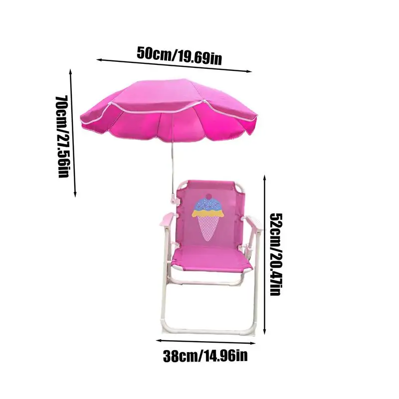 Child Folding Beach Chair With Umbrella Wind Resistant Sand Seat With Parasol For Outdoor Travel Lawn Garden Sun Lounger image 6