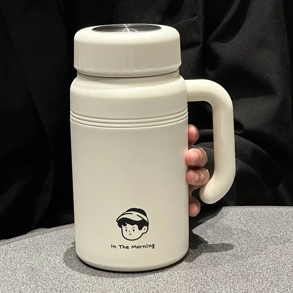 

Large Capacity Stainless Steel Water Bottle 1000 ml with Handle Insulated Cup Leak-Proof with Tea Strainer Portable Thermos