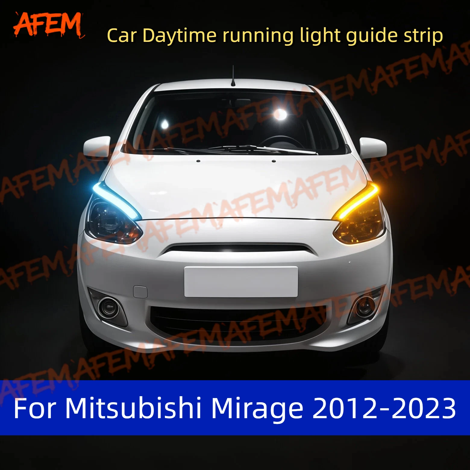 

Car DRL Daytime Running Light Start Scan Style Sequential Flowing Turn Signal Light Ultra-Thin For Mitsubishi Mirage 2012-2023